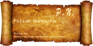 Poliak Norberta névjegykártya